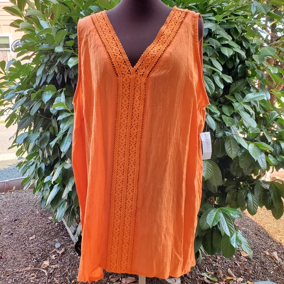 Catherines Tops - CATHERINE'S ORANGE TOP 3X